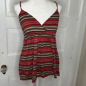Shameless Striped V-Neck Babydoll Tank Top